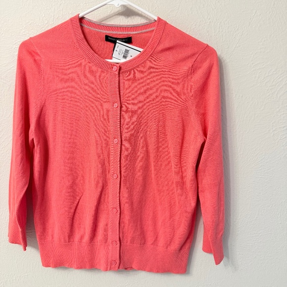 NWT Banana Republic cardigan sweater size S coral color 3/4 sleeve soft $50 - Picture 1 of 12